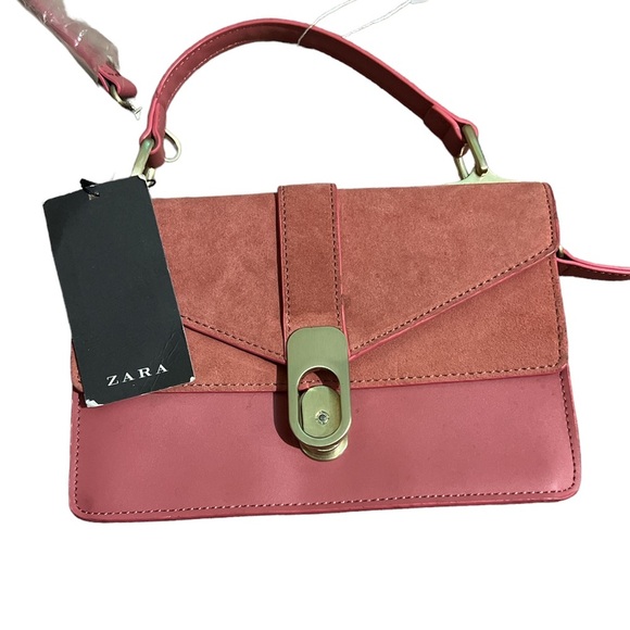 NWT Zara leather pink bag M - Picture 2 of 4